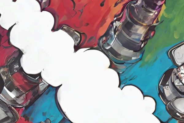 Youth Vaping Action Plan cover image cloud of vapour on coloured background