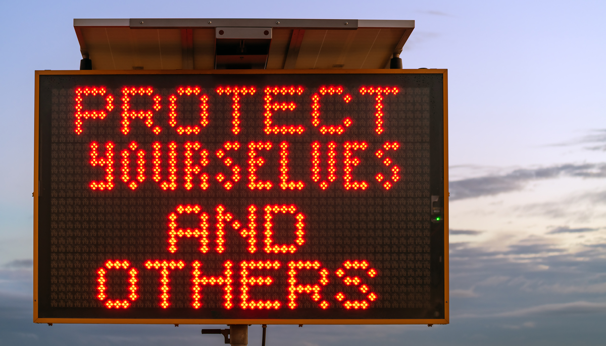 Protect yourselves and others sign