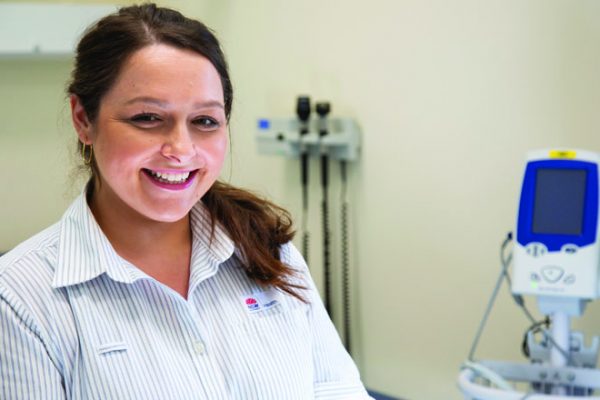 Aboriginal nurse smiling