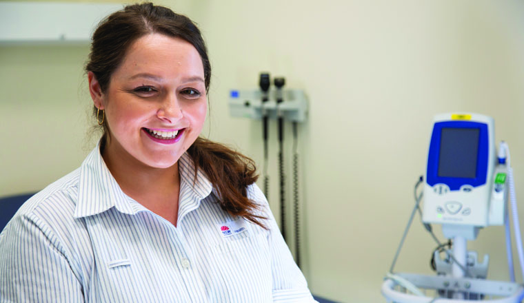 Aboriginal nurse smiling