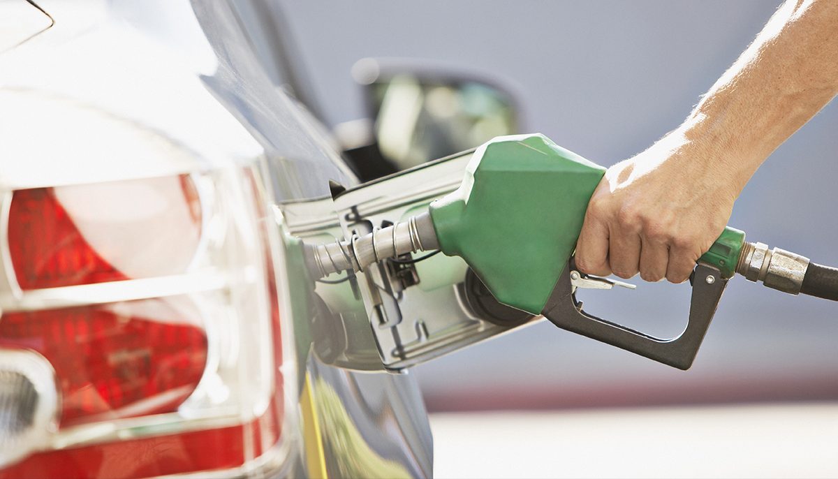 petrol pump in car tank