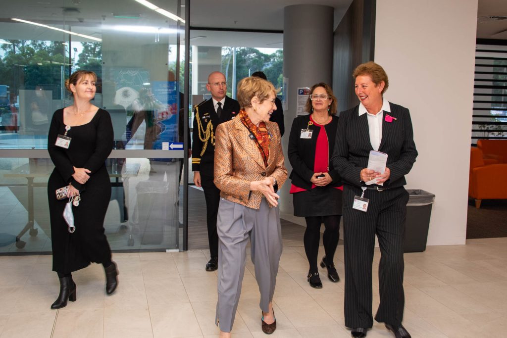 people walking and meeting the Governor General at Coffs Harbour Health Campus